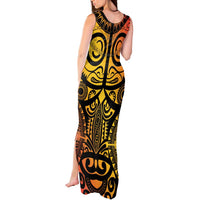 Marquesas Islands Tank Maxi Dress Marquesan Tattoo Yellow Gradient - Polynesian Pride