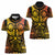 Marquesas Islands Women Polo Shirt Marquesan Tattoo Yellow Gradient - Polynesian Pride