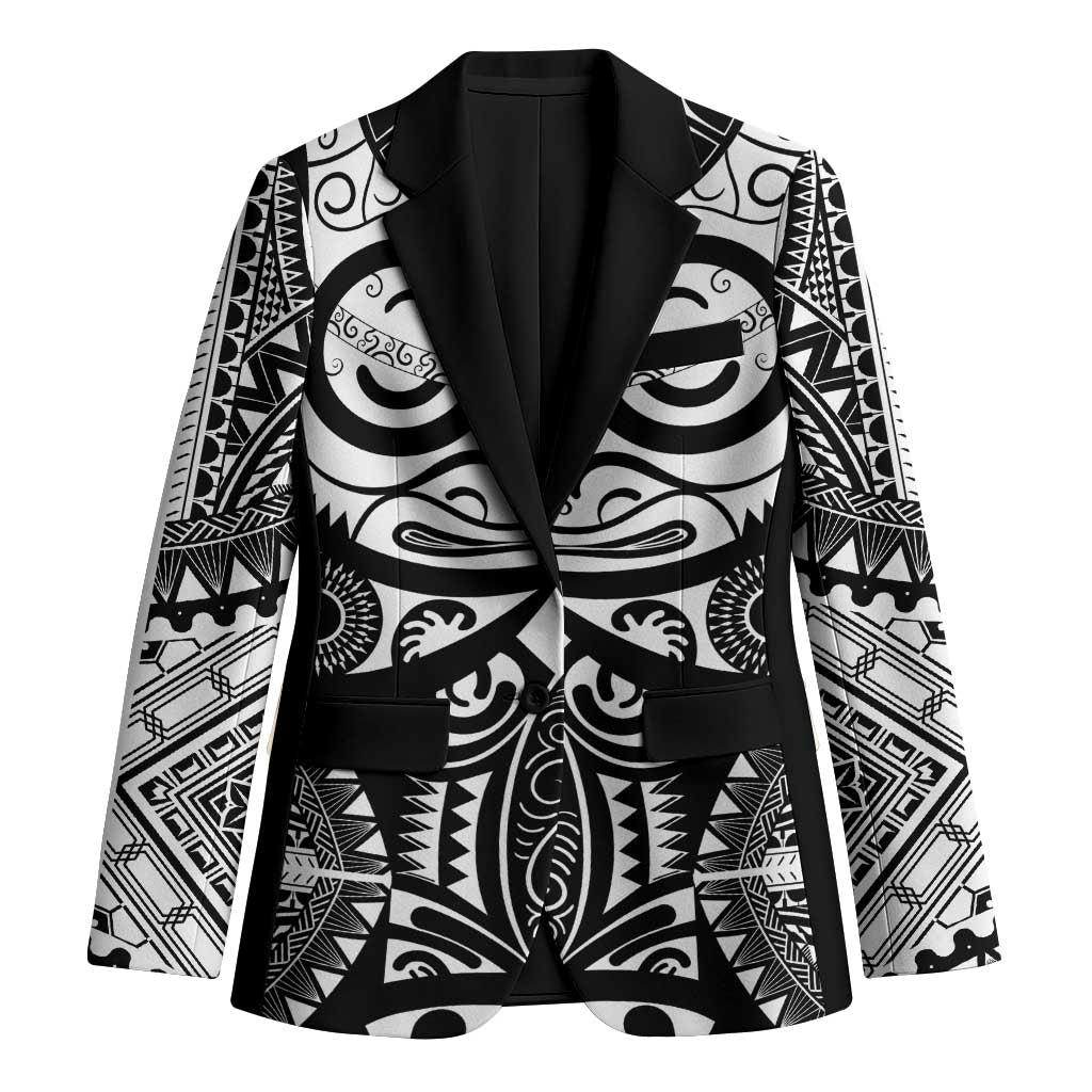Marquesas Islands Blazer Marquesan Tattoo Black White Color - Polynesian Pride