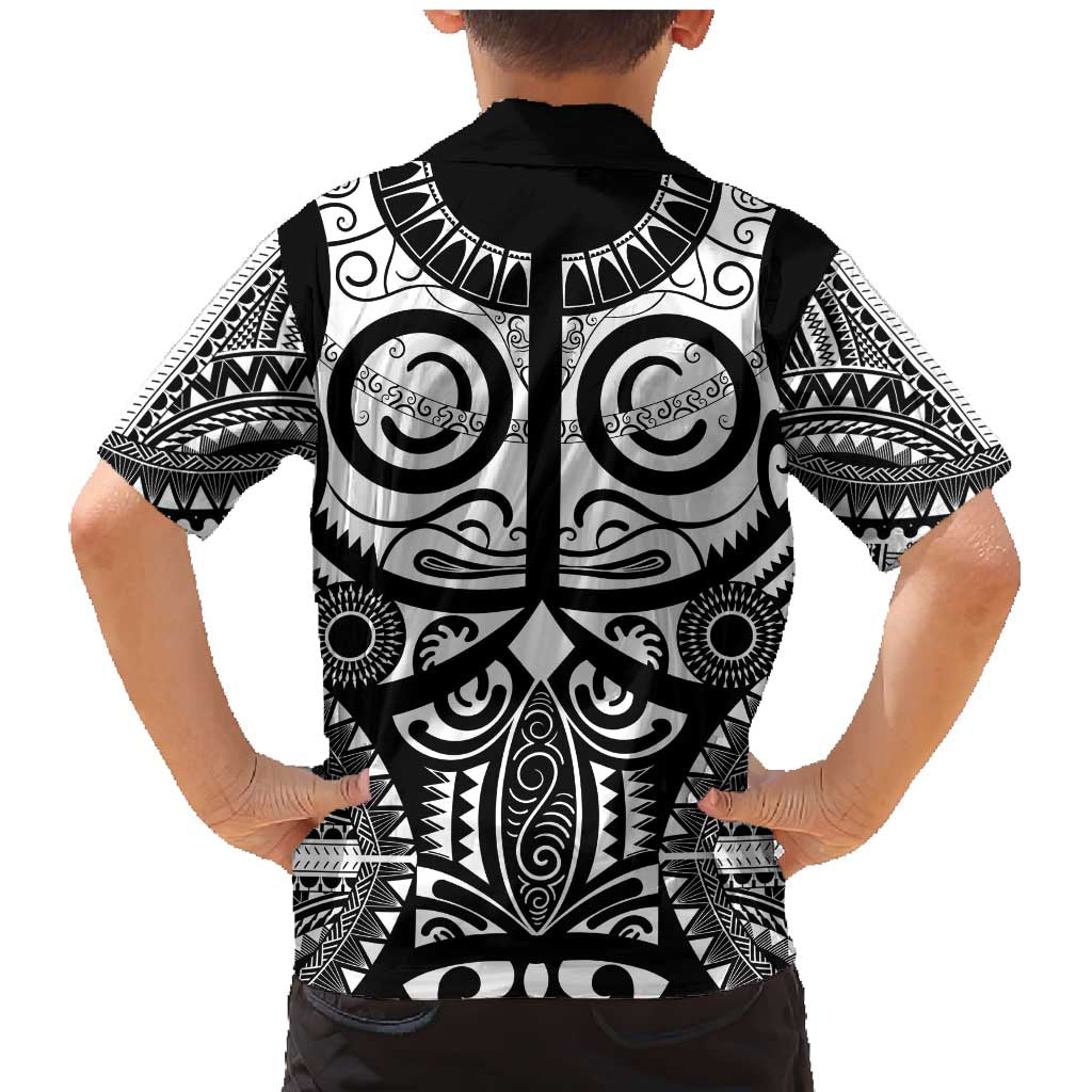 Marquesas Islands Family Matching Mermaid Dress and Hawaiian Shirt Marquesan Tattoo Black White Color LT14 - Polynesian Pride