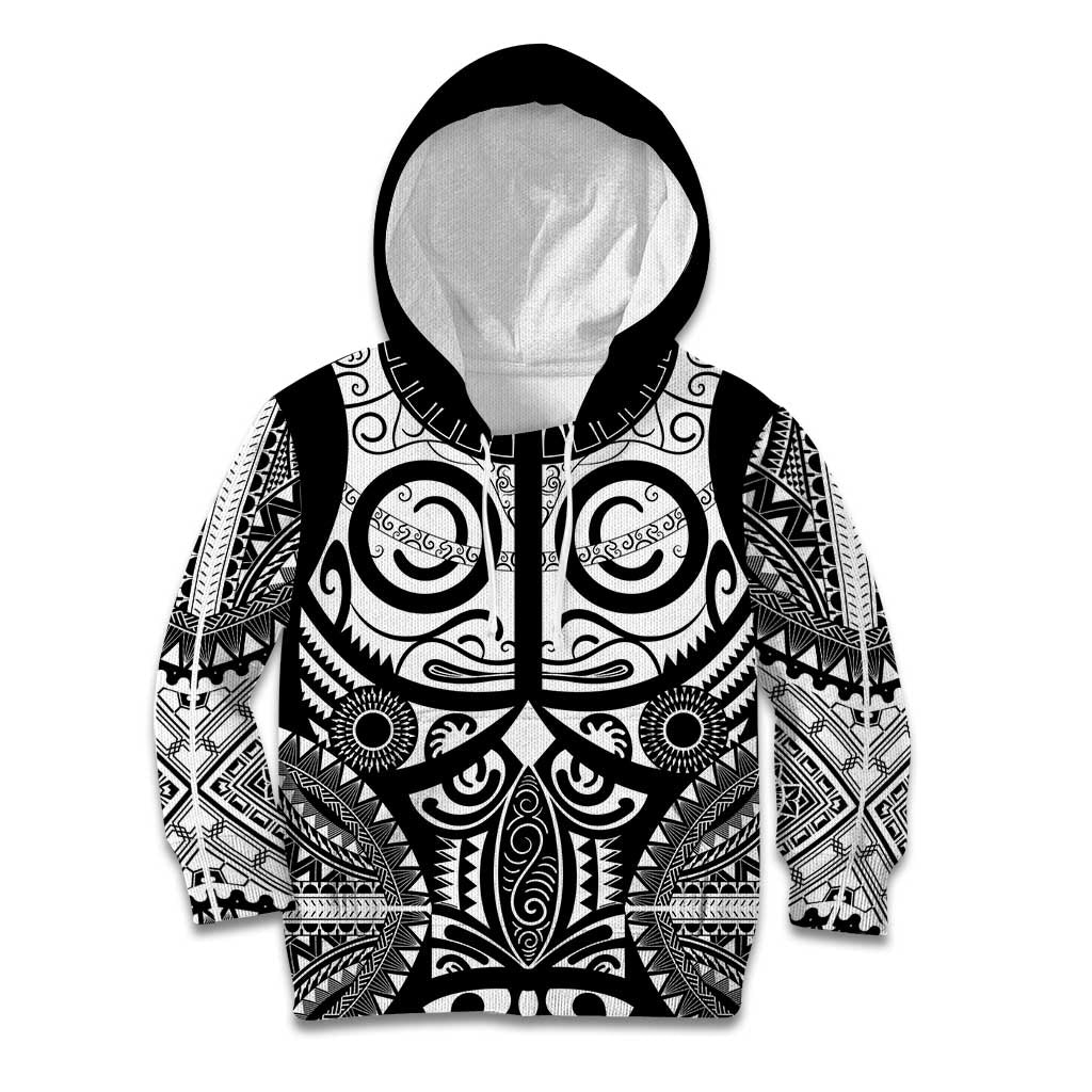 Marquesas Islands Kid Hoodie Marquesan Tattoo Black White Color - Polynesian Pride