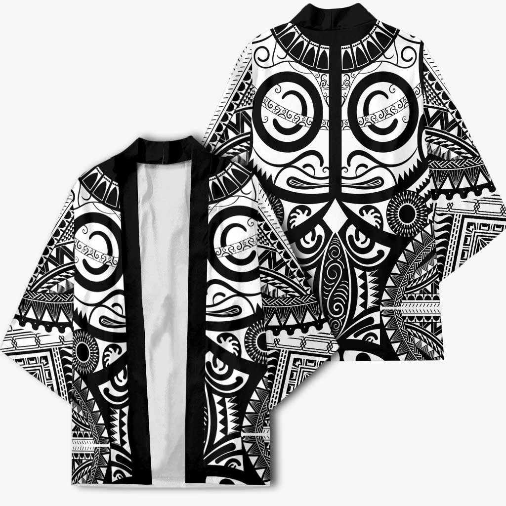 Marquesas Islands Kimono Marquesan Tattoo Black White Color - Polynesian Pride