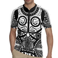 Marquesas Islands Rugby Jersey Marquesan Tattoo Black White Color - Polynesian Pride
