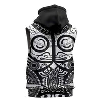 Marquesas Islands Sleeveless Zip Hoodie Marquesan Tattoo Black White Color - Polynesian Pride