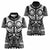 Marquesas Islands Women Polo Shirt Marquesan Tattoo Black White Color - Polynesian Pride
