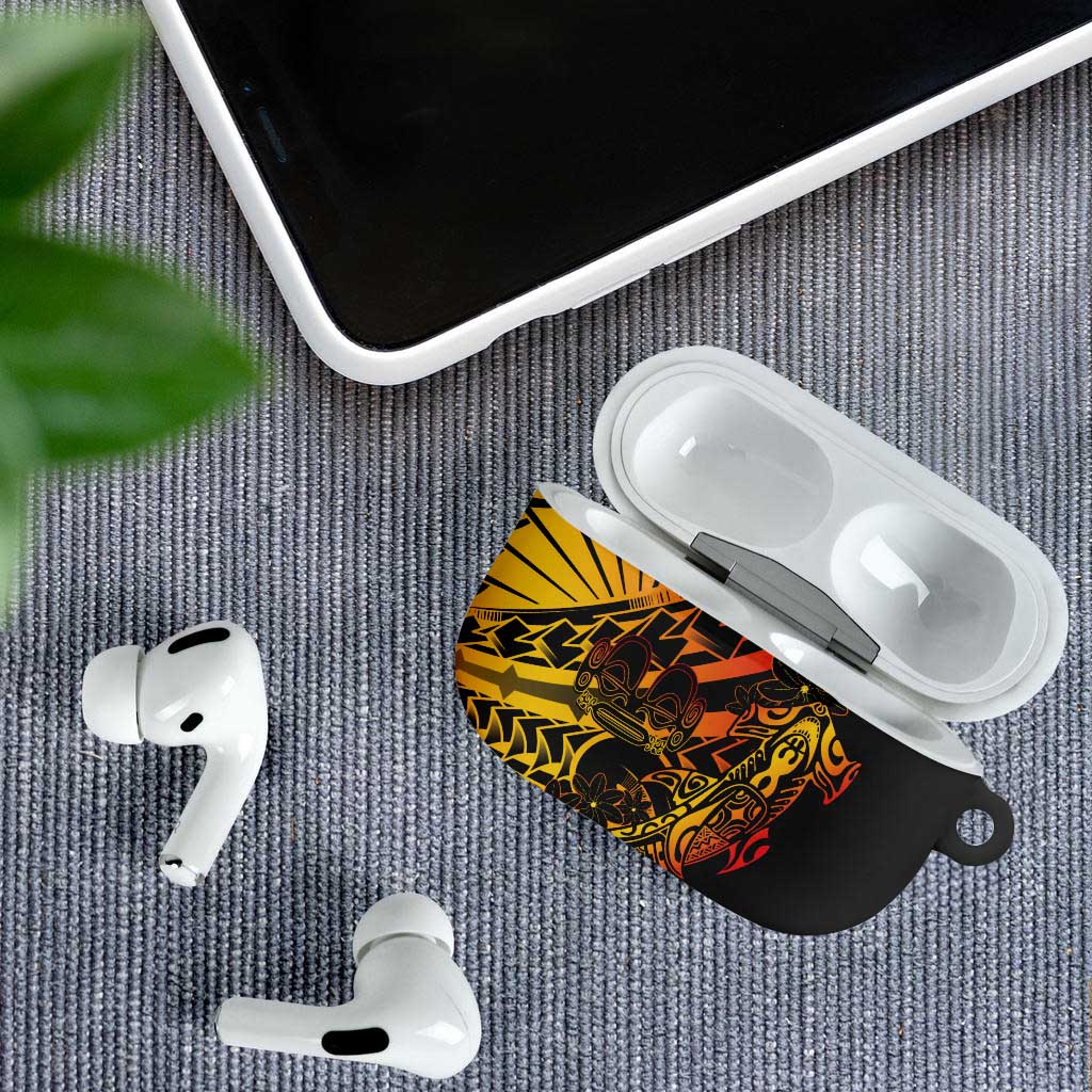 Gradient Marquesas Islands AirPods Case Marquesan Matatiki Hammerhead Shark Patutiki - Polynesian Pride
