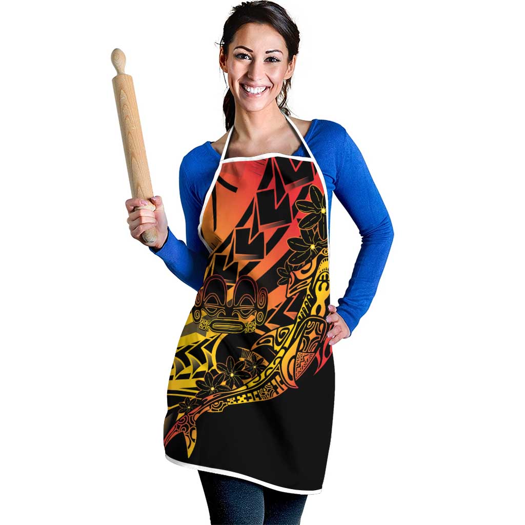Gradient Marquesas Islands Apron Marquesan Matatiki Hammerhead Shark Patutiki - Polynesian Pride