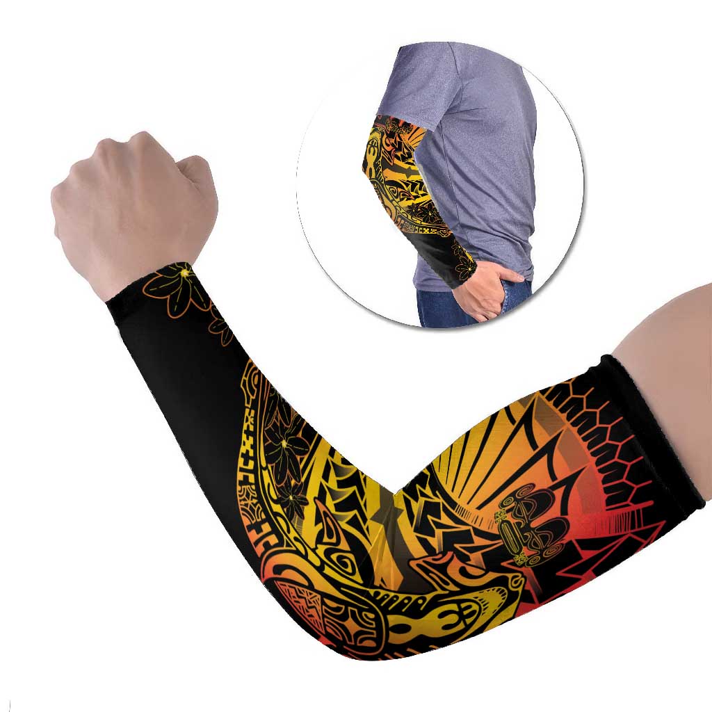 Gradient Marquesas Islands Arm Sleeves Marquesan Matatiki Hammerhead Shark Patutiki - Polynesian Pride