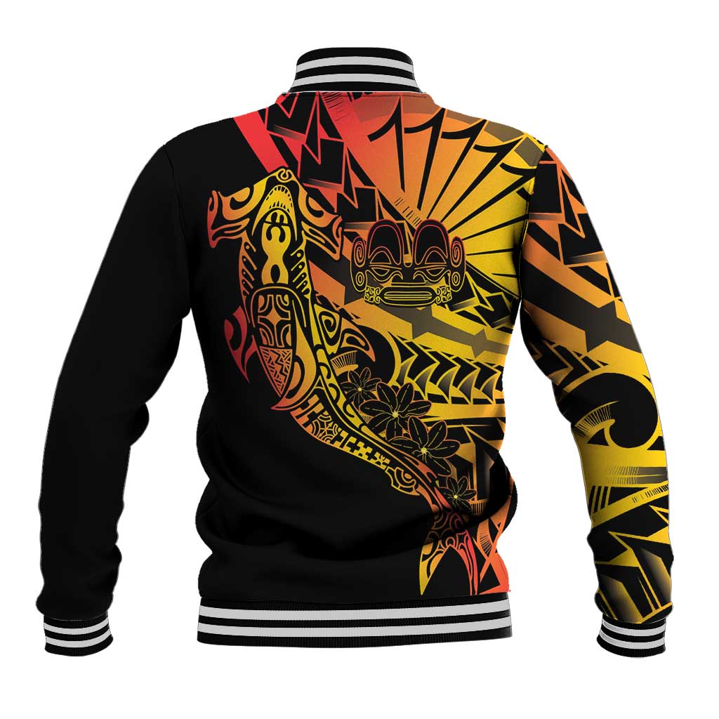 Gradient Marquesas Islands Baseball Jacket Marquesan Matatiki Hammerhead Shark Patutiki - Polynesian Pride