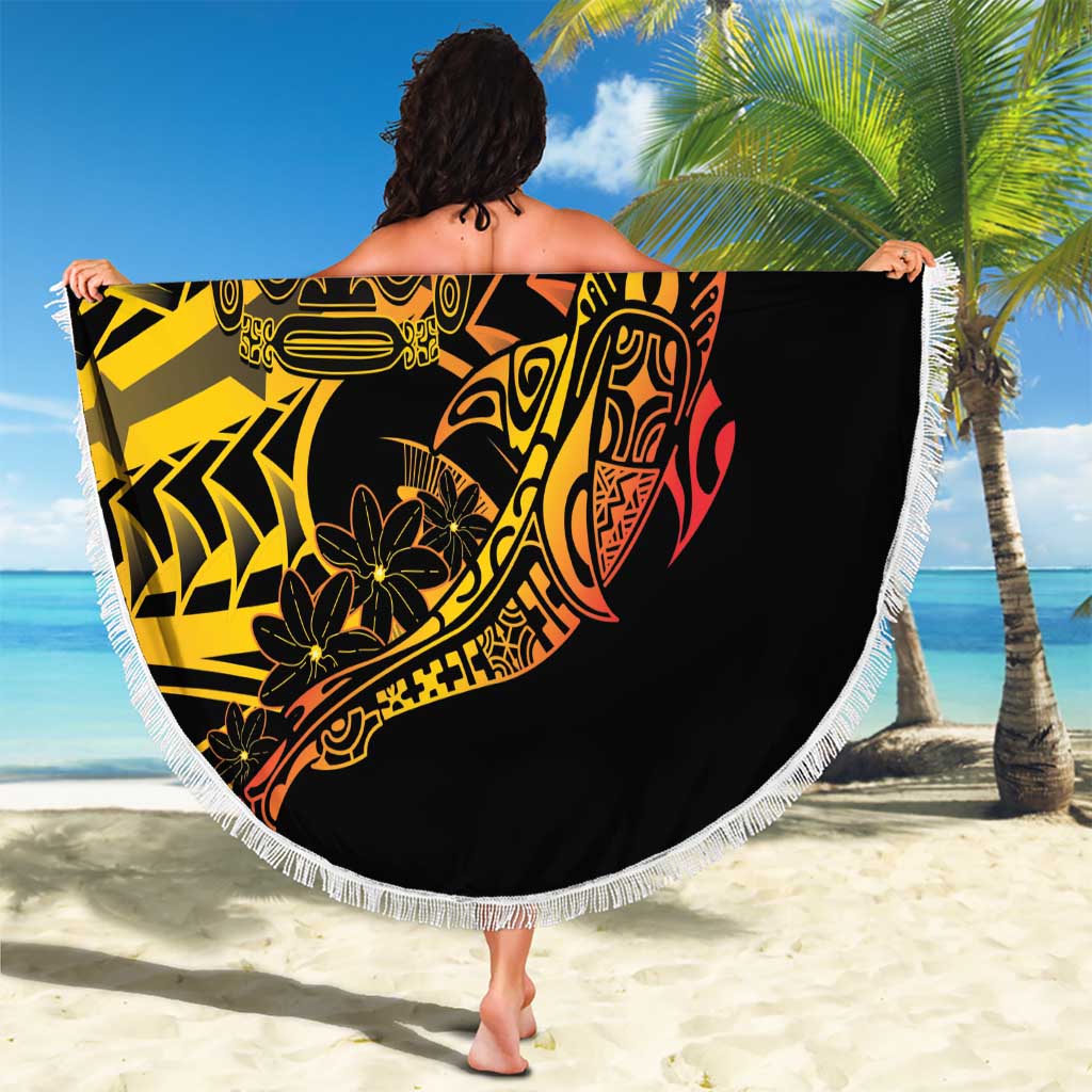 Gradient Marquesas Islands Beach Blanket Marquesan Matatiki Hammerhead Shark Patutiki - Polynesian Pride