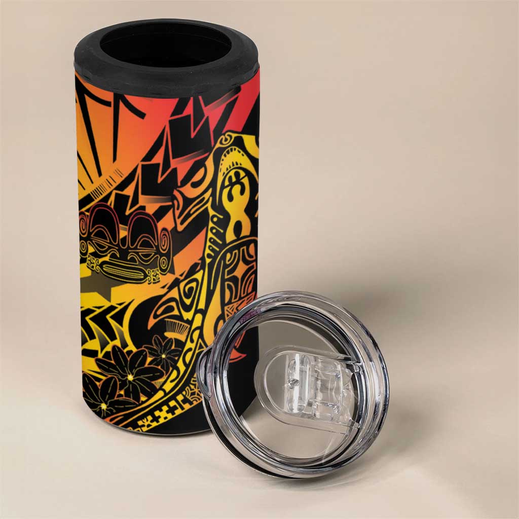 Gradient Marquesas Islands 4 in 1 Can Cooler Tumbler Marquesan Matatiki Hammerhead Shark Patutiki - Polynesian Pride