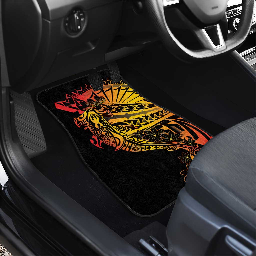 Gradient Marquesas Islands Car Mats Marquesan Matatiki Hammerhead Shark Patutiki - Polynesian Pride