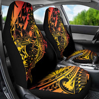 Gradient Marquesas Islands Car Seat Cover Marquesan Matatiki Hammerhead Shark Patutiki - Polynesian Pride