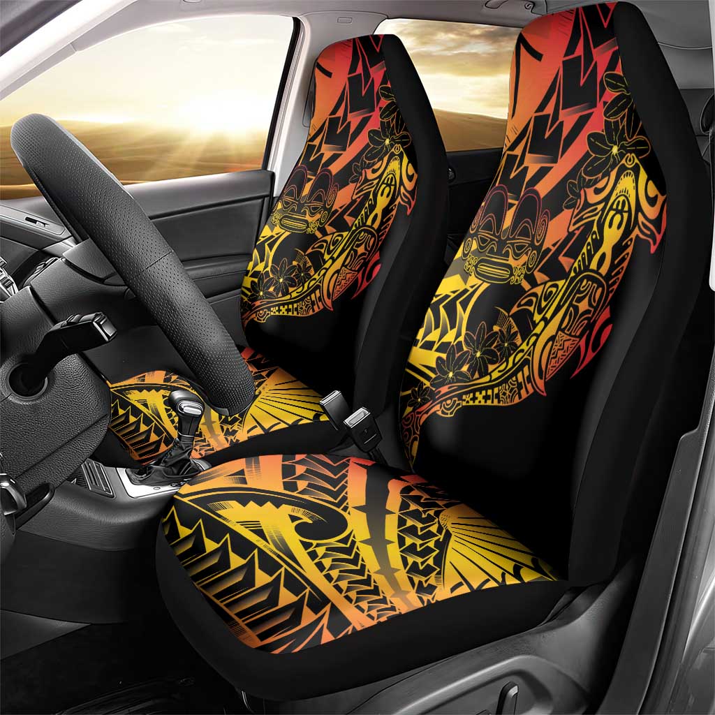 Gradient Marquesas Islands Car Seat Cover Marquesan Matatiki Hammerhead Shark Patutiki - Polynesian Pride