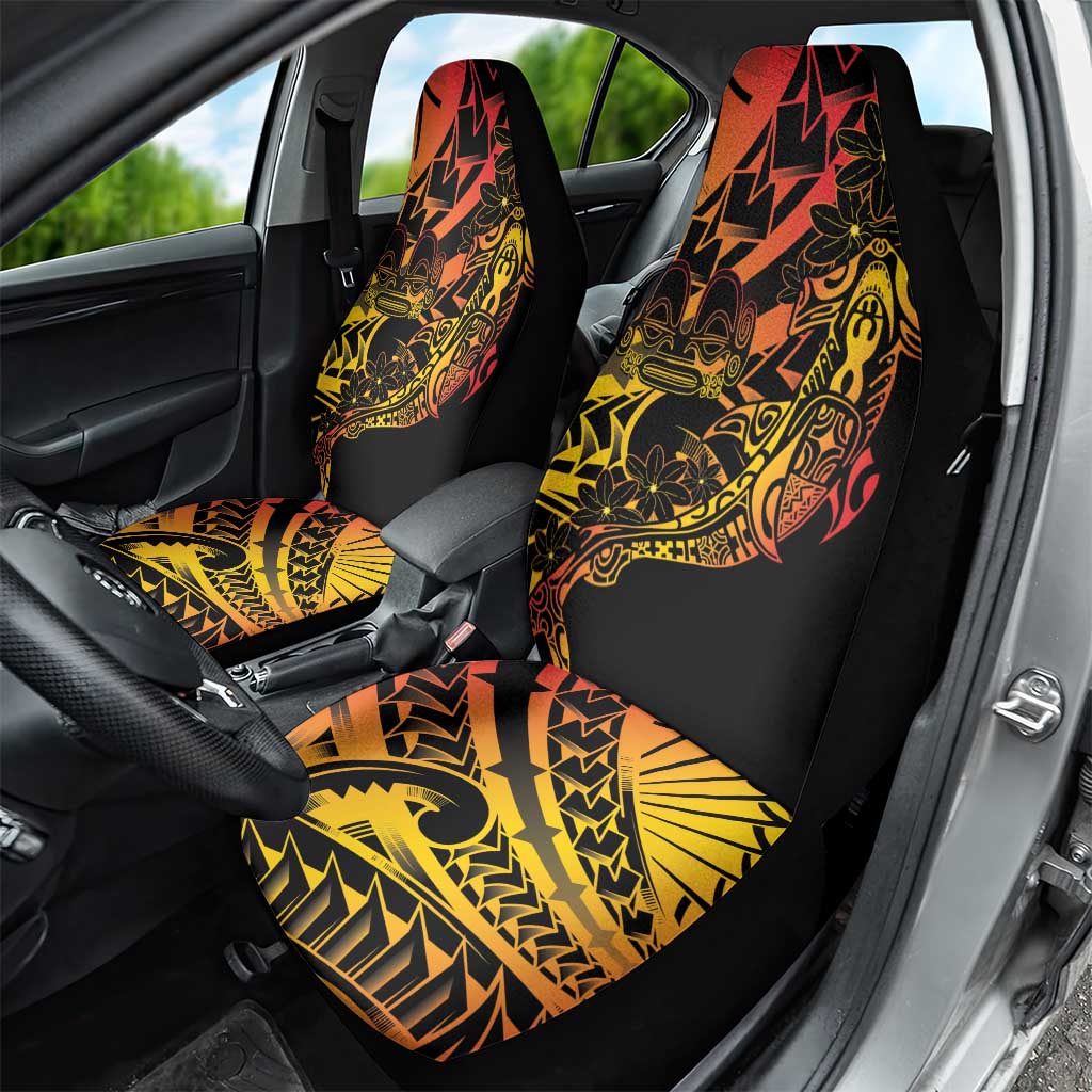 Gradient Marquesas Islands Car Seat Cover Marquesan Matatiki Hammerhead Shark Patutiki - Polynesian Pride