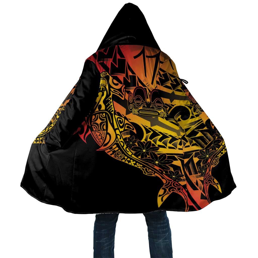 Gradient Marquesas Islands Cloak Marquesan Matatiki Hammerhead Shark Patutiki - Polynesian Pride