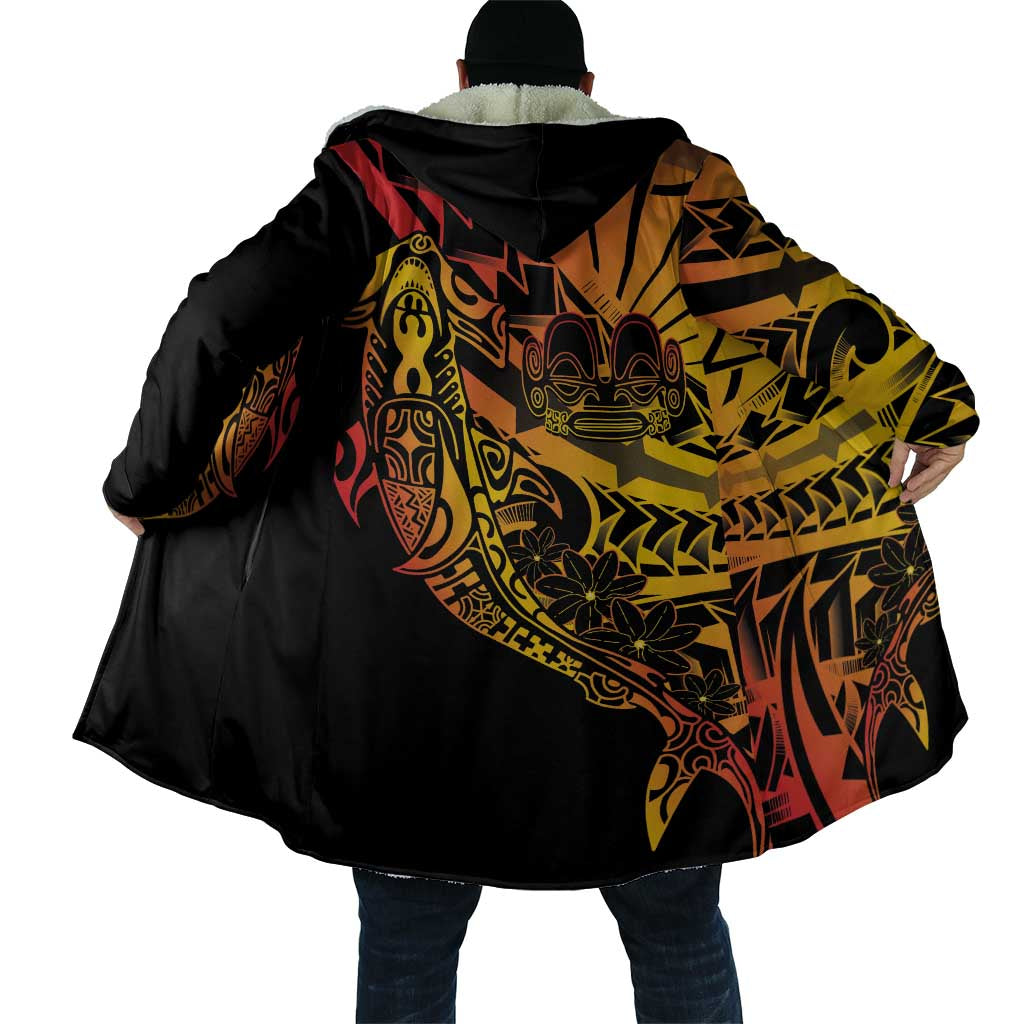 Gradient Marquesas Islands Cloak Marquesan Matatiki Hammerhead Shark Patutiki - Polynesian Pride