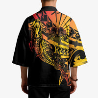 Gradient Marquesas Islands Kimono Marquesan Matatiki Hammerhead Shark Patutiki - Polynesian Pride