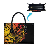 Gradient Marquesas Islands Leather Bag Marquesan Matatiki Hammerhead Shark Patutiki - Polynesian Pride