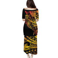 Gradient Marquesas Islands Puletasi Marquesan Matatiki Hammerhead Shark Patutiki - Polynesian Pride