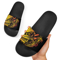 Gradient Marquesas Islands Slide Sandals Marquesan Matatiki Hammerhead Shark Patutiki - Polynesian Pride