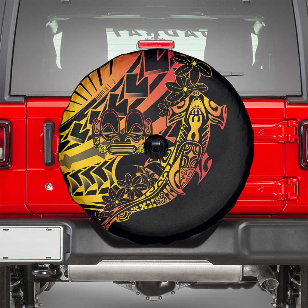Gradient Marquesas Islands Spare Tire Cover Marquesan Matatiki Hammerhead Shark Patutiki - Polynesian Pride