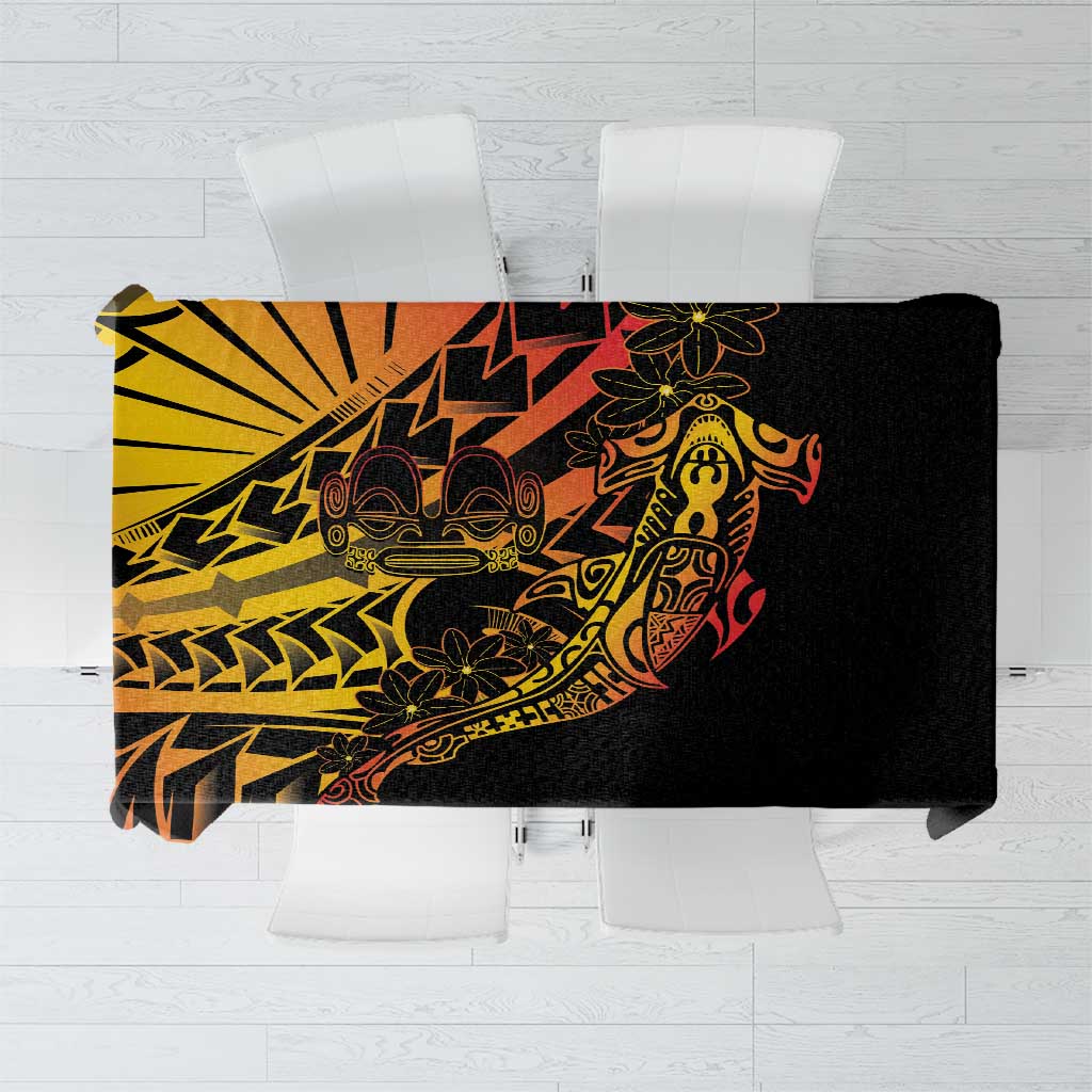 Gradient Marquesas Islands Tablecloth Marquesan Matatiki Hammerhead Shark Patutiki - Polynesian Pride