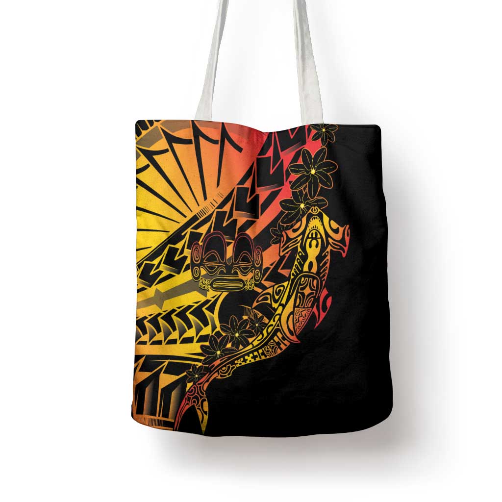Gradient Marquesas Islands Tote Bag Marquesan Matatiki Hammerhead Shark Patutiki - Polynesian Pride