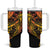 Gradient Marquesas Islands Tumbler With Handle Marquesan Matatiki Hammerhead Shark Patutiki - Polynesian Pride