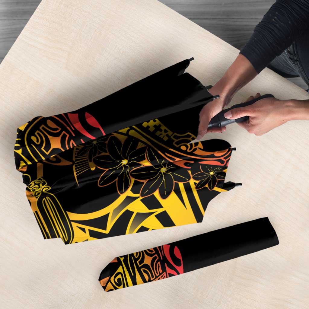 Gradient Marquesas Islands Umbrella Marquesan Matatiki Hammerhead Shark Patutiki - Polynesian Pride