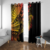 Gradient Marquesas Islands Window Curtain Marquesan Matatiki Hammerhead Shark Patutiki - Polynesian Pride