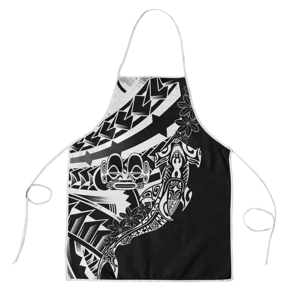 Black White Marquesas Islands Apron Marquesan Matatiki Hammerhead Shark Patutiki - Polynesian Pride