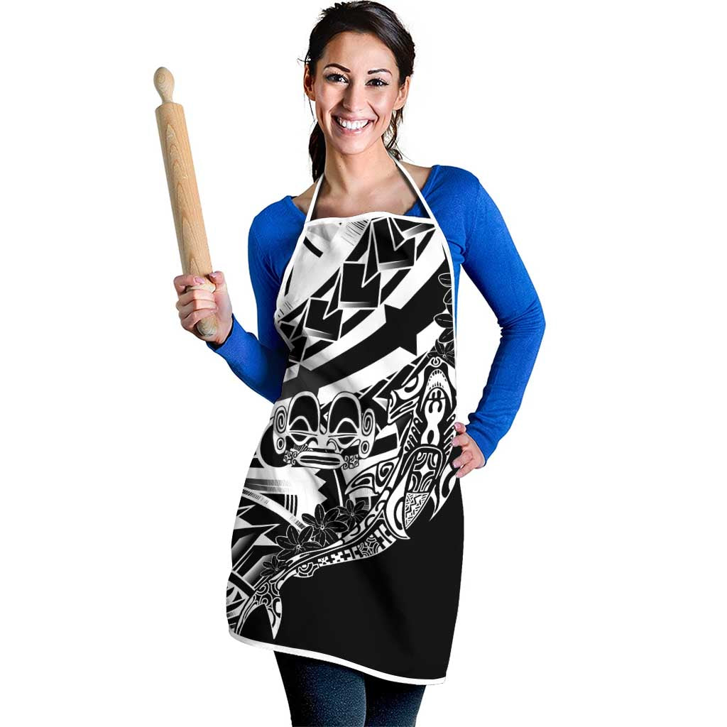 Black White Marquesas Islands Apron Marquesan Matatiki Hammerhead Shark Patutiki - Polynesian Pride