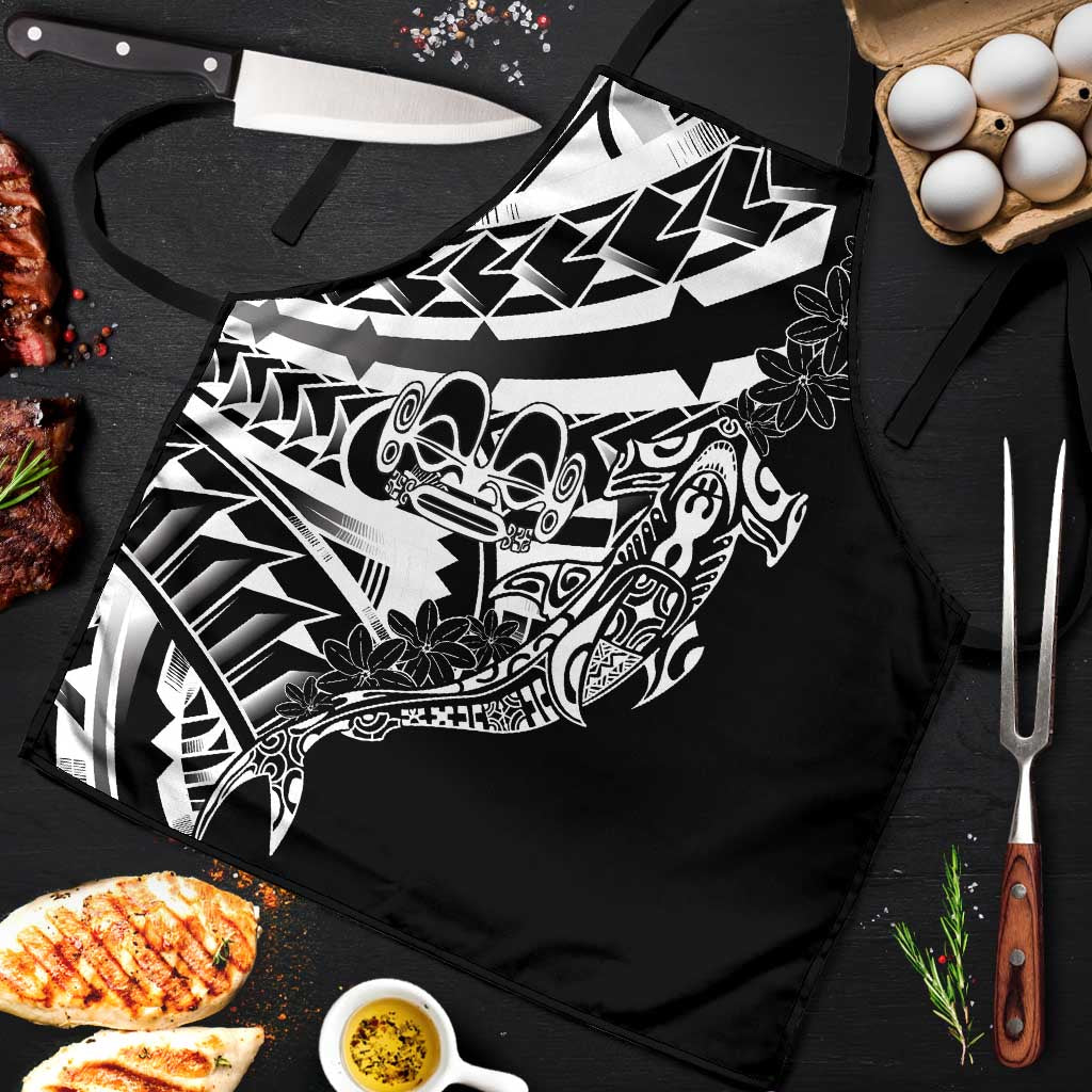 Black White Marquesas Islands Apron Marquesan Matatiki Hammerhead Shark Patutiki - Polynesian Pride