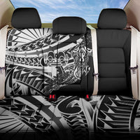 Black White Marquesas Islands Back Car Seat Cover Marquesan Matatiki Hammerhead Shark Patutiki - Polynesian Pride