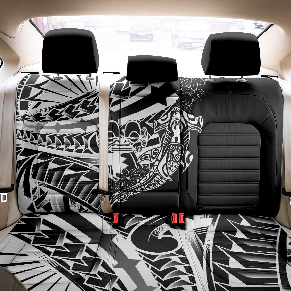 Black White Marquesas Islands Back Car Seat Cover Marquesan Matatiki Hammerhead Shark Patutiki - Polynesian Pride