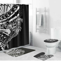 Black White Marquesas Islands Bathroom Set Marquesan Matatiki Hammerhead Shark Patutiki - Polynesian Pride