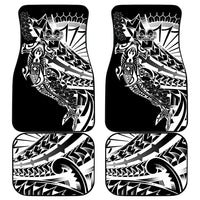 Black White Marquesas Islands Car Mats Marquesan Matatiki Hammerhead Shark Patutiki - Polynesian Pride