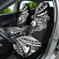 Black White Marquesas Islands Car Seat Cover Marquesan Matatiki Hammerhead Shark Patutiki - Polynesian Pride