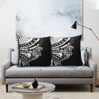 Black White Marquesas Islands Pillow Cover Marquesan Matatiki Hammerhead Shark Patutiki - Polynesian Pride