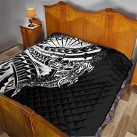 Black White Marquesas Islands Quilt Marquesan Matatiki Hammerhead Shark Patutiki - Polynesian Pride