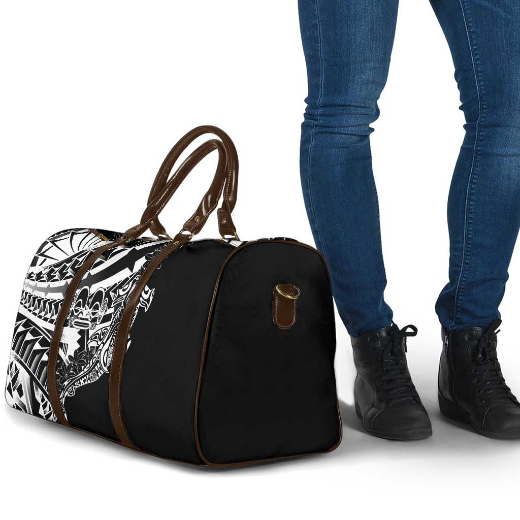 Black White Marquesas Islands Travel Bag Marquesan Matatiki Hammerhead Shark Patutiki - Polynesian Pride