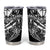 Black White Marquesas Islands Tumbler Cup Marquesan Matatiki Hammerhead Shark Patutiki - Polynesian Pride