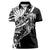 Black White Marquesas Islands Women Polo Shirt Marquesan Matatiki Hammerhead Shark Patutiki - Polynesian Pride