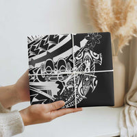 Black White Marquesas Islands Wrapping Paper Marquesan Matatiki Hammerhead Shark Patutiki - Polynesian Pride