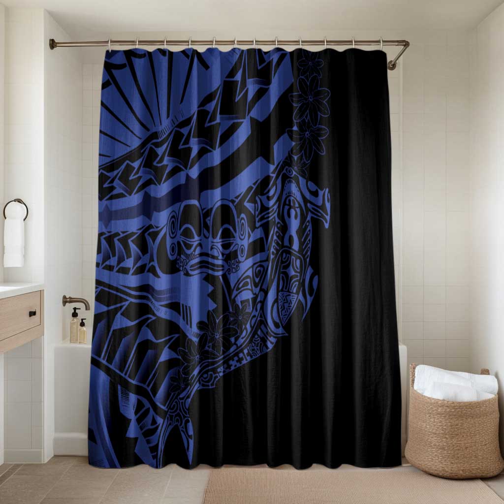 Blue Marquesas Islands Bathroom Set Marquesan Matatiki Hammerhead Shark Patutiki - Polynesian Pride