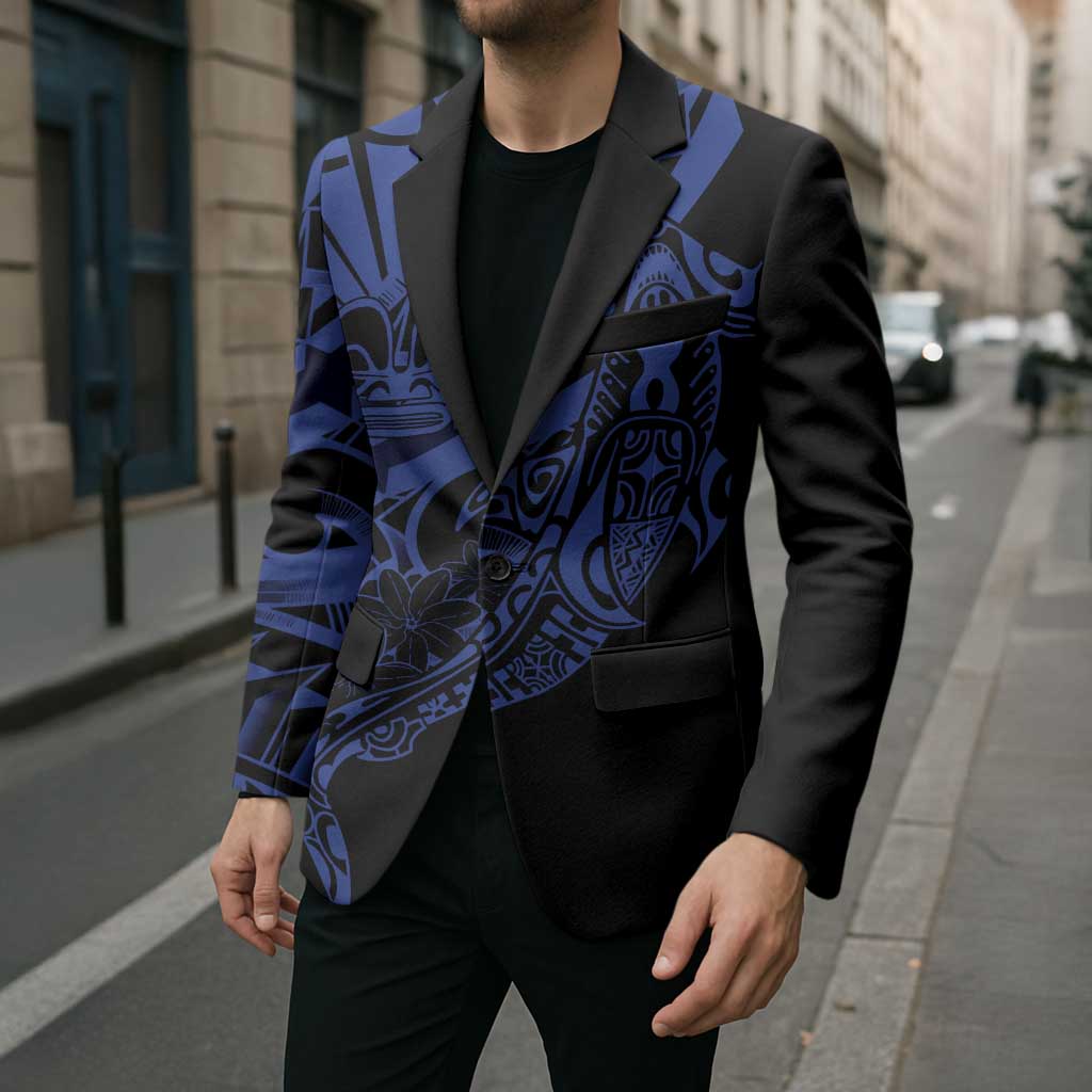 Blue Marquesas Islands Blazer Marquesan Matatiki Hammerhead Shark Patutiki - Polynesian Pride