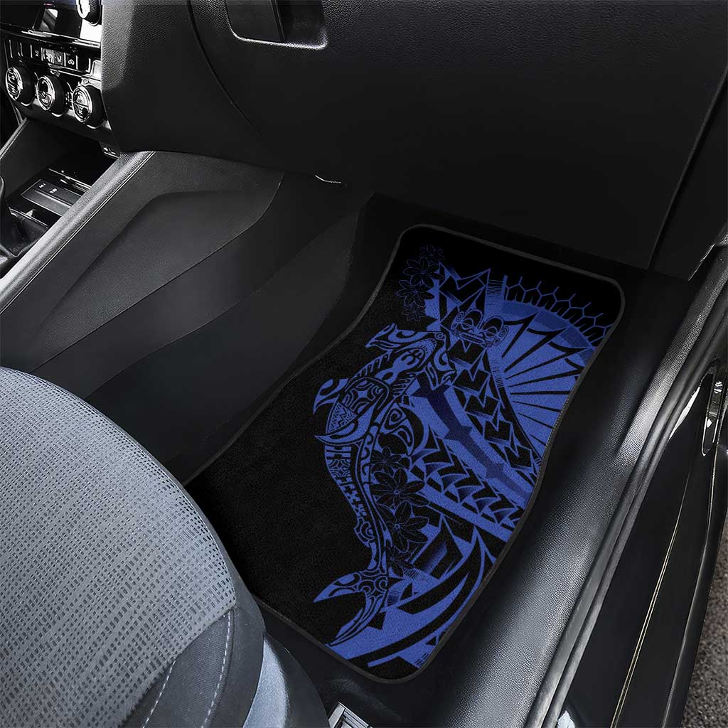 Blue Marquesas Islands Car Mats Marquesan Matatiki Hammerhead Shark Patutiki - Polynesian Pride