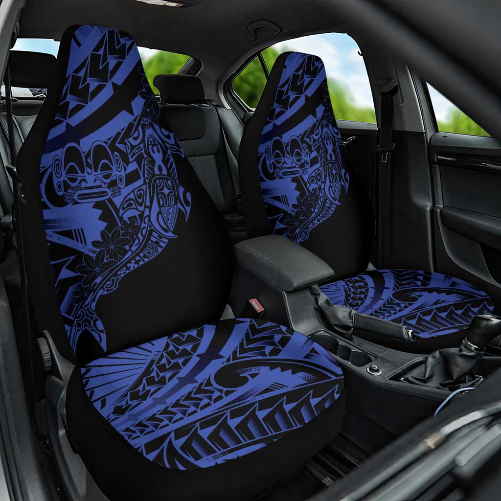 Blue Marquesas Islands Car Seat Cover Marquesan Matatiki Hammerhead Shark Patutiki - Polynesian Pride