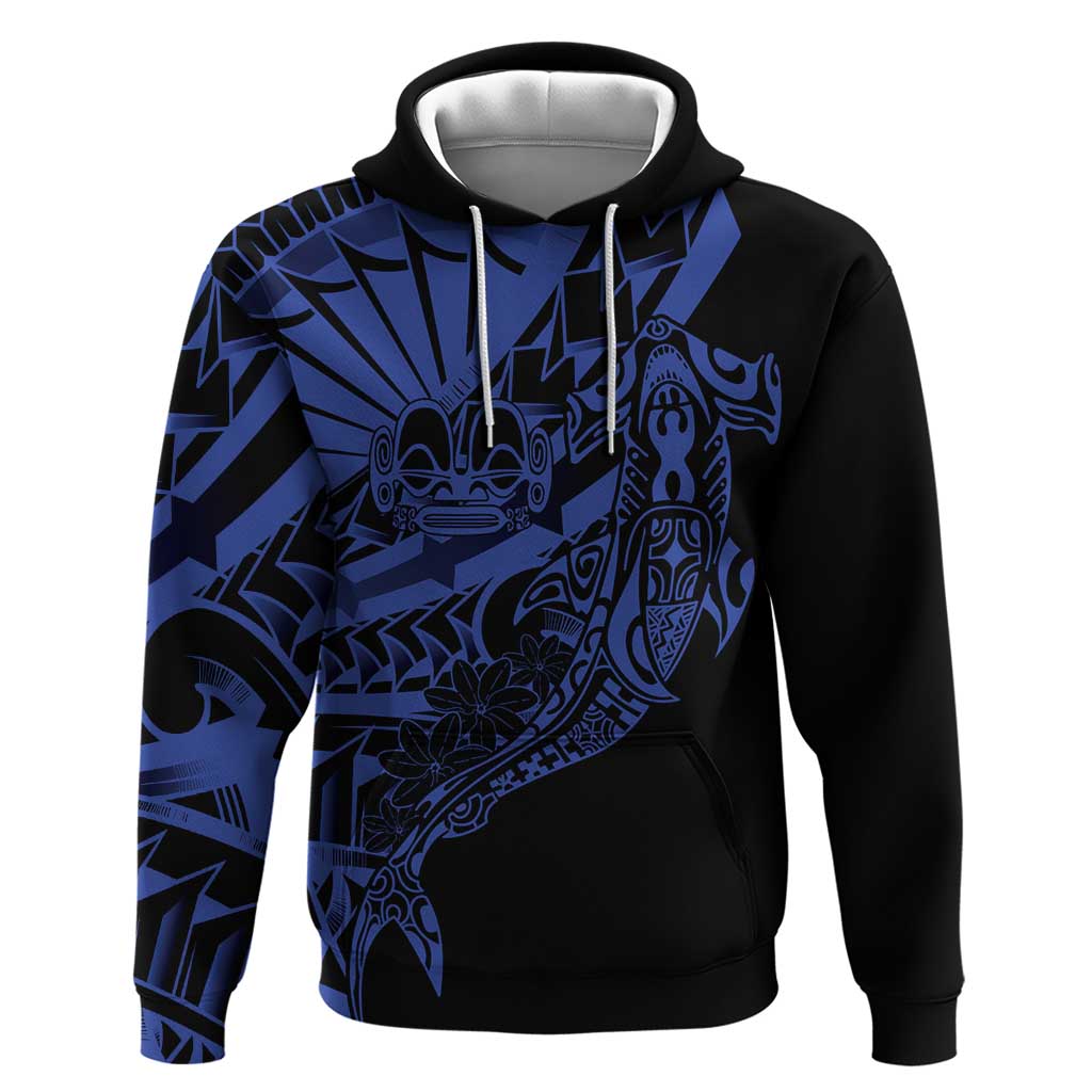 Blue Marquesas Islands Hoodie Marquesan Matatiki Hammerhead Shark Patutiki - Polynesian Pride